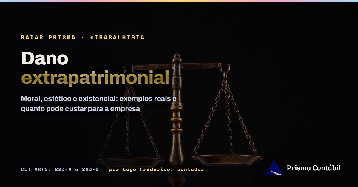 Card da matéria: dano extrapatrimonial — exemplos e quanto custa para a empresa