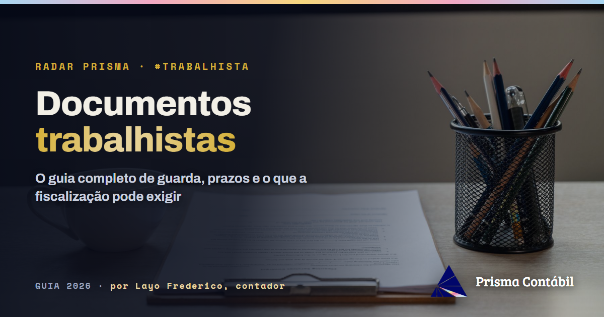 Card da matéria: documentos trabalhistas — guia de guarda e fiscalização