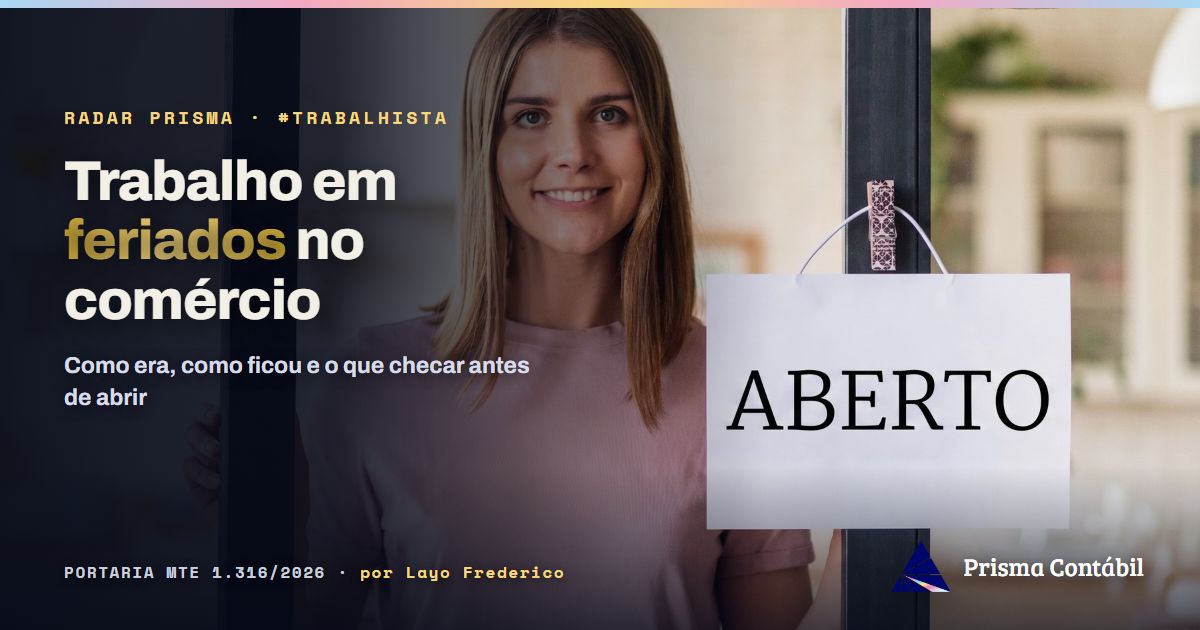 Card da matéria: trabalho em feriados no comércio — o que mudou em 2026