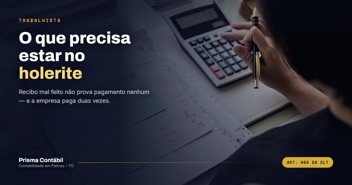 Card da matéria: recibo de pagamento — o que precisa estar no holerite
